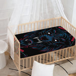 Dark Geometric Wolf Print Baby Crib Sheet