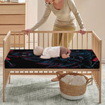 Dark Geometric Wolf Print Baby Crib Sheet