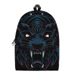 Dark Geometric Wolf Print Backpack