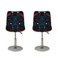 Dark Geometric Wolf Print Bar Stool Covers