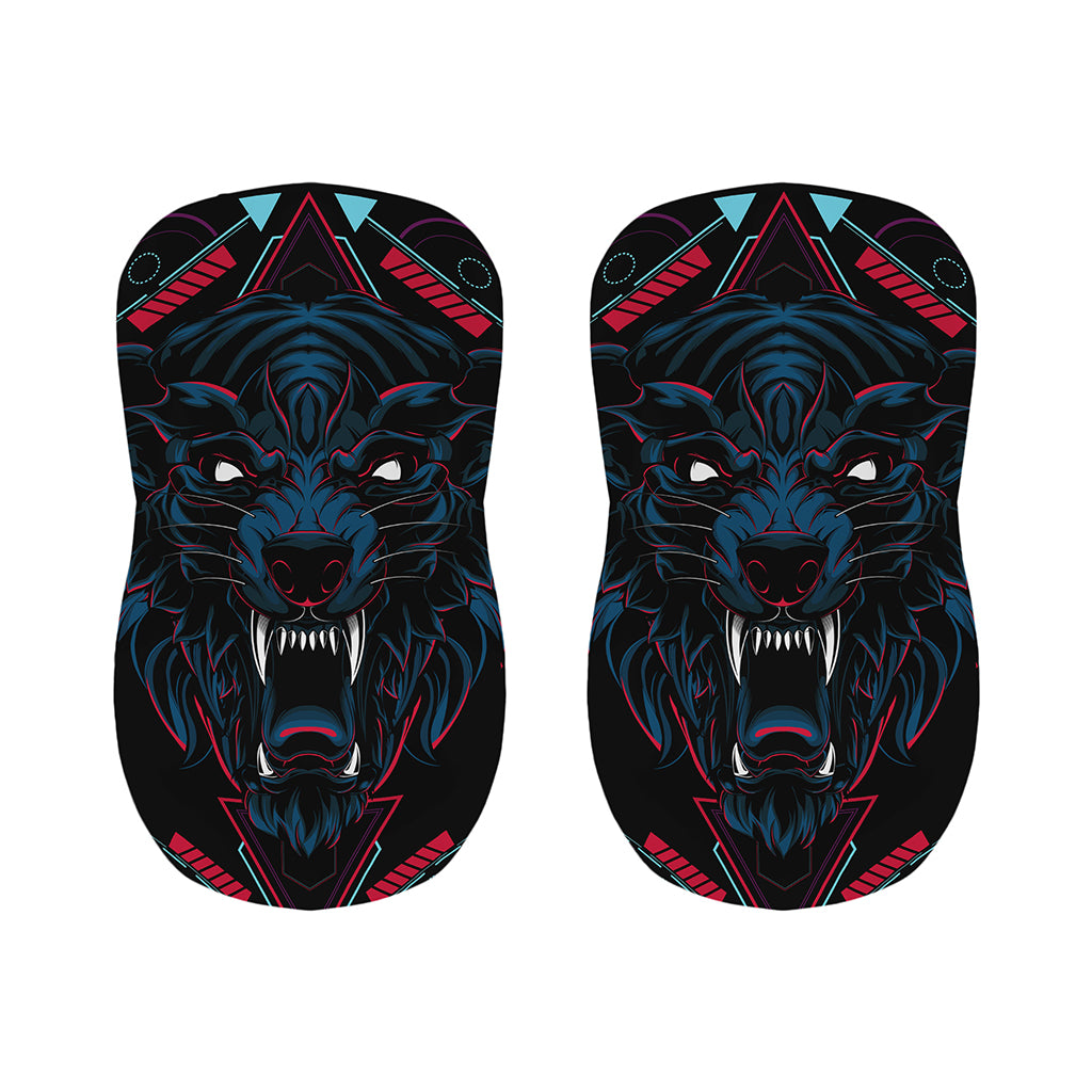 Dark Geometric Wolf Print Bar Stool Covers