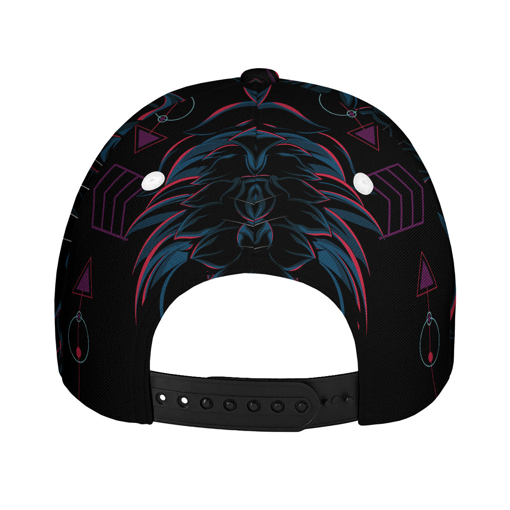 Dark Geometric Wolf Print Baseball Cap