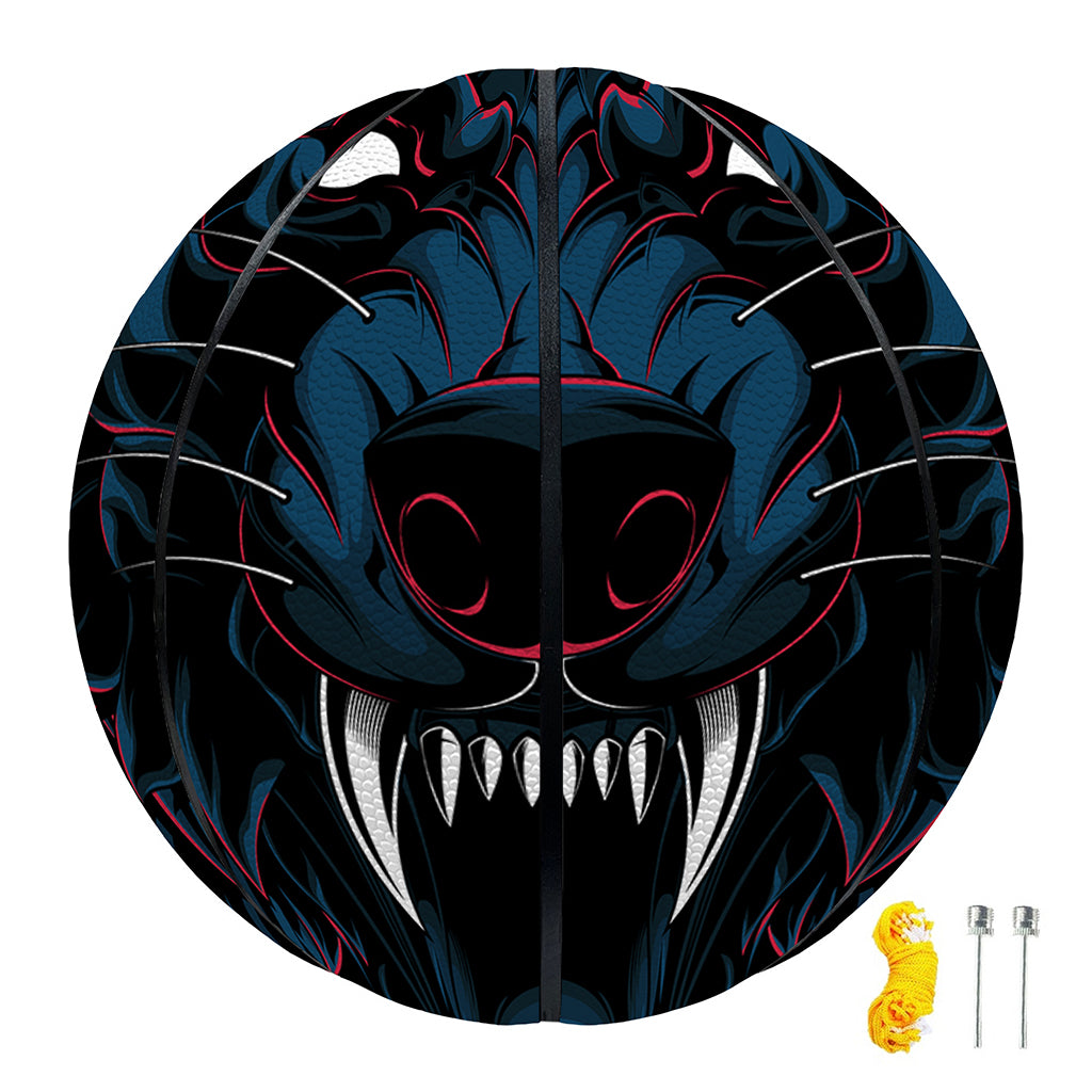 Dark Geometric Wolf Print Basketball