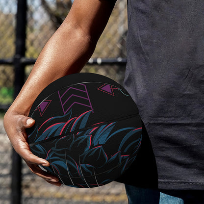 Dark Geometric Wolf Print Basketball