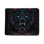 Dark Geometric Wolf Print Bifold Wallet