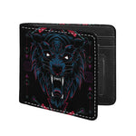 Dark Geometric Wolf Print Bifold Wallet