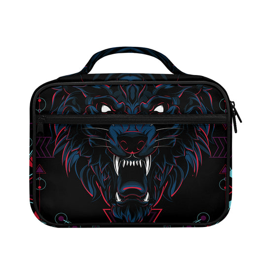 Dark Geometric Wolf Print Briefcase Bible Bag