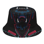 Dark Geometric Wolf Print Bucket Hat