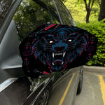 Dark Geometric Wolf Print Car Side Mirror Covers