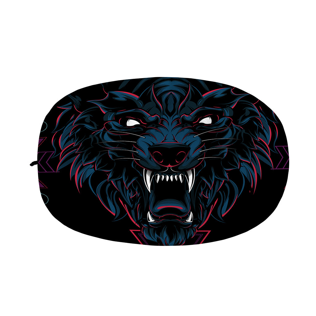 Dark Geometric Wolf Print Car Side Mirror Covers