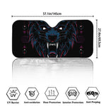 Dark Geometric Wolf Print Car Windshield Sun Shade