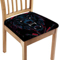 Dark Geometric Wolf Print Chair Cushion Cover
