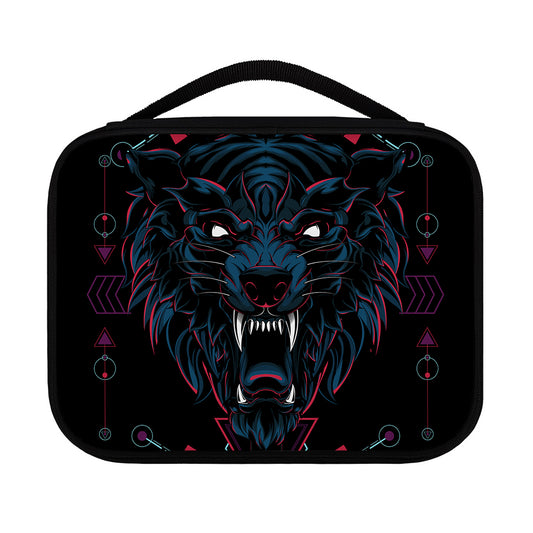 Dark Geometric Wolf Print Classic Bible Case