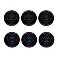 Dark Geometric Wolf Print Coaster Set