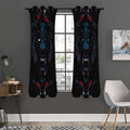 Dark Geometric Wolf Print Grommet Curtain Panels