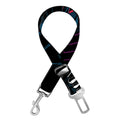 Dark Geometric Wolf Print Dog Seat Belt