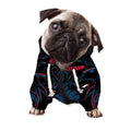 Dark Geometric Wolf Print Dog Zip Up Hoodie