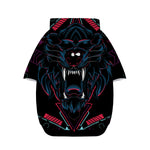 Dark Geometric Wolf Print Dog Zip Up Hoodie