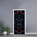 Dark Geometric Wolf Print Door Sticker