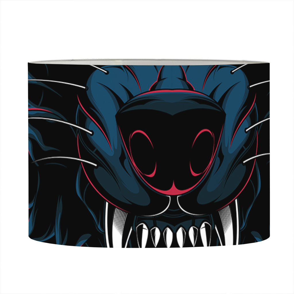 Dark Geometric Wolf Print Drum Lamp Shade