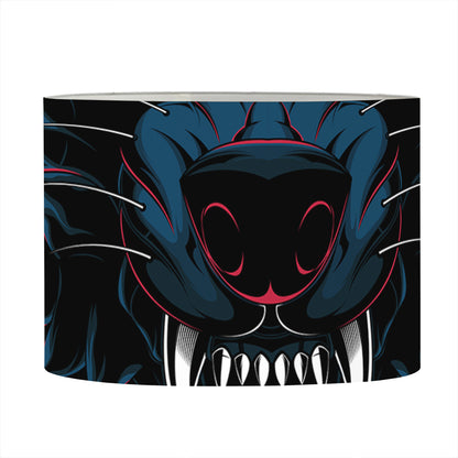 Dark Geometric Wolf Print Drum Lamp Shade