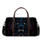 Dark Geometric Wolf Print Duffle Bag