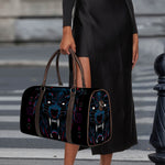 Dark Geometric Wolf Print Duffle Bag