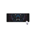 Dark Geometric Wolf Print Extended Mouse Pad