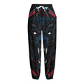 Dark Geometric Wolf Print Fleece Lined Knit Pants