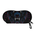 Dark Geometric Wolf Print Glasses Case