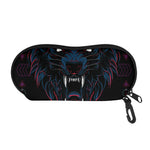 Dark Geometric Wolf Print Glasses Case