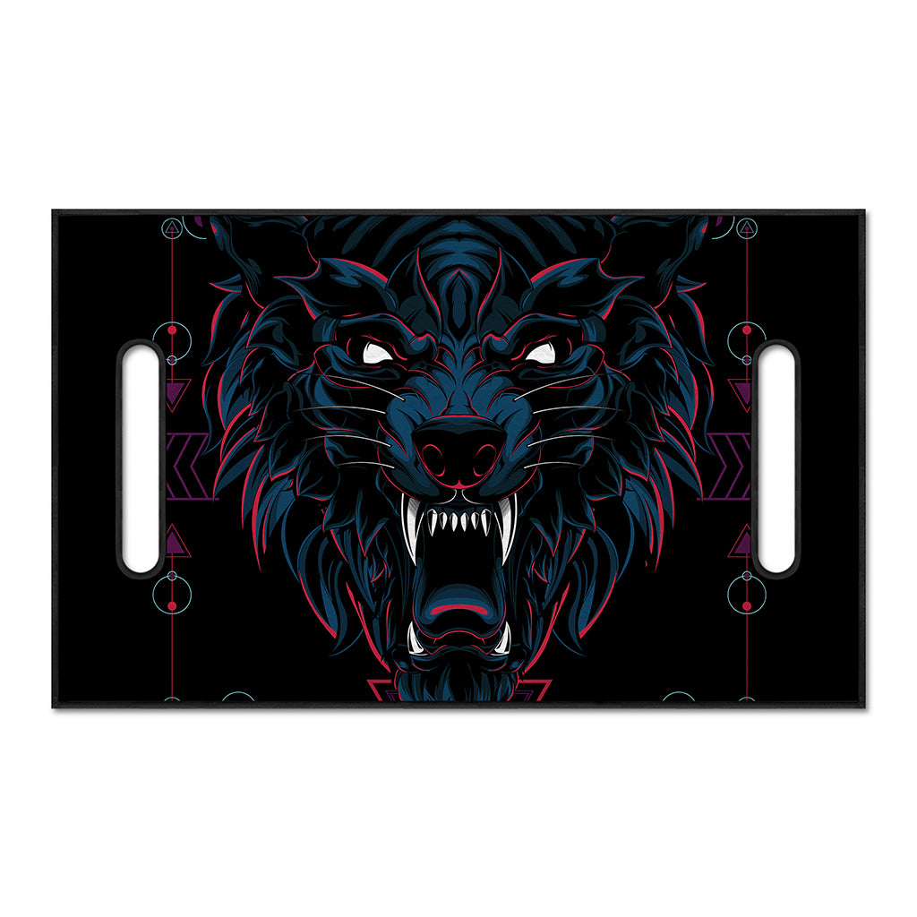 Dark Geometric Wolf Print Golf Cart Seat Cover