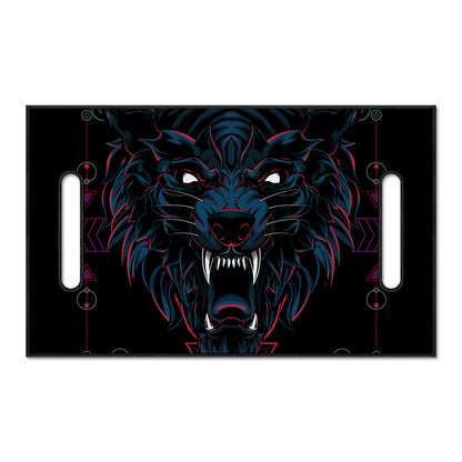 Dark Geometric Wolf Print Golf Cart Seat Cover
