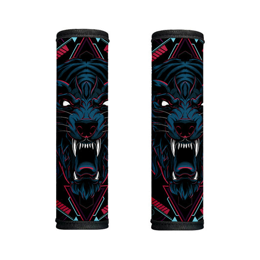 Dark Geometric Wolf Print Handle Covers