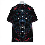 Dark Geometric Wolf Print Hawaiian Shirt