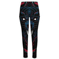 Dark Geometric Wolf Print High-Waisted Pocket Leggings