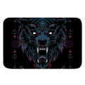 Dark Geometric Wolf Print Indoor Door Mat