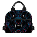 Dark Geometric Wolf Print Insulated Lunch Bag