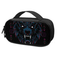 Dark Geometric Wolf Print Portable Cooler Travel Case