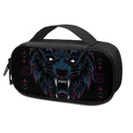 Dark Geometric Wolf Print Insulin Cooler Travel Case