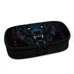 Dark Geometric Wolf Print Insulin Cooler Travel Case