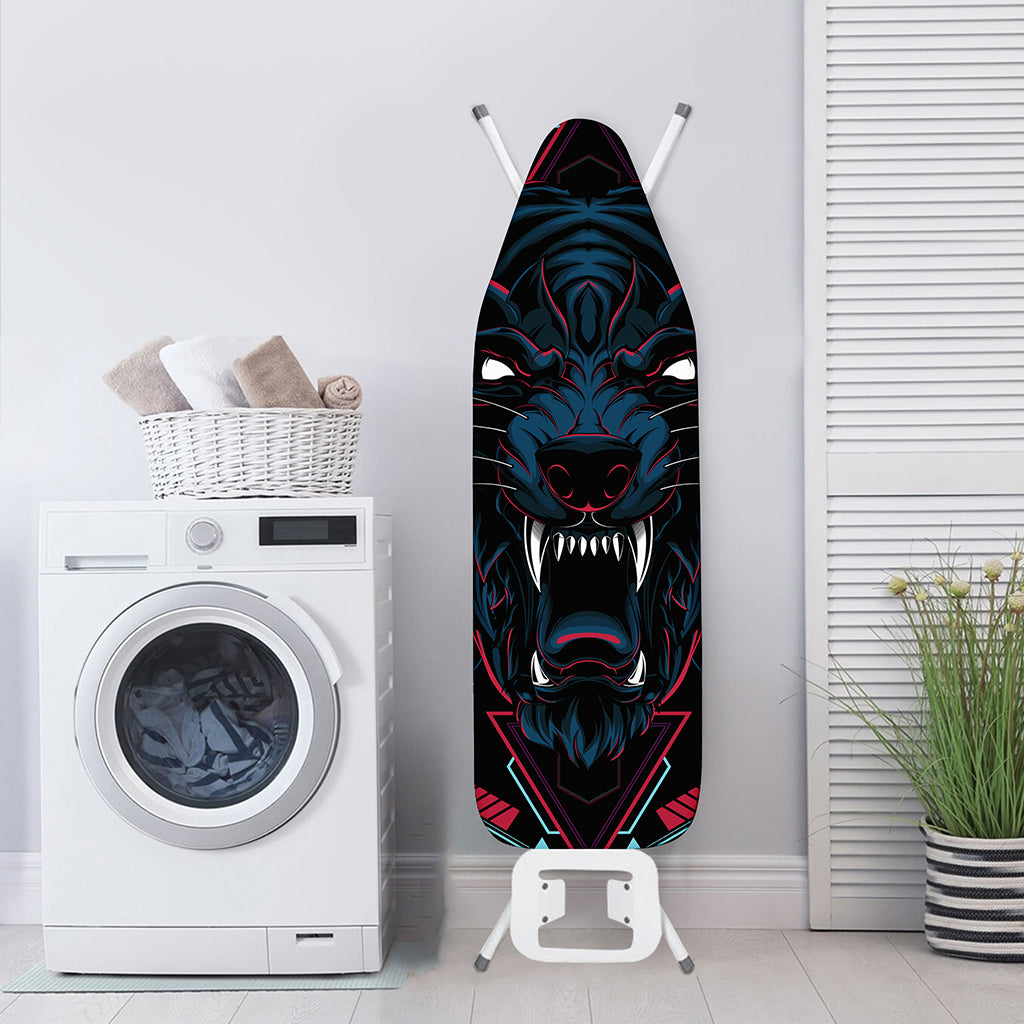 Dark Geometric Wolf Print Ironing Board Cover