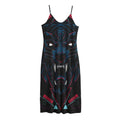 Dark Geometric Wolf Print Jersey Midi Cami Dress