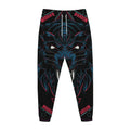 Dark Geometric Wolf Print Jogger Pants