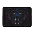 Dark Geometric Wolf Print Kitchen Mat