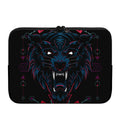 Dark Geometric Wolf Print Laptop Sleeve