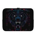 Dark Geometric Wolf Print Laptop Sleeve
