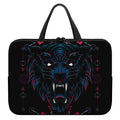 Dark Geometric Wolf Print Laptop Sleeve With Handle