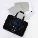 Dark Geometric Wolf Print Laptop Sleeve With Handle