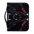 Dark Geometric Wolf Print Leather Bible Cover